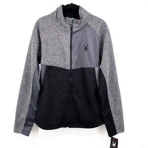 SPYDER Mens Color-Block Full-Zip Sweater Gray